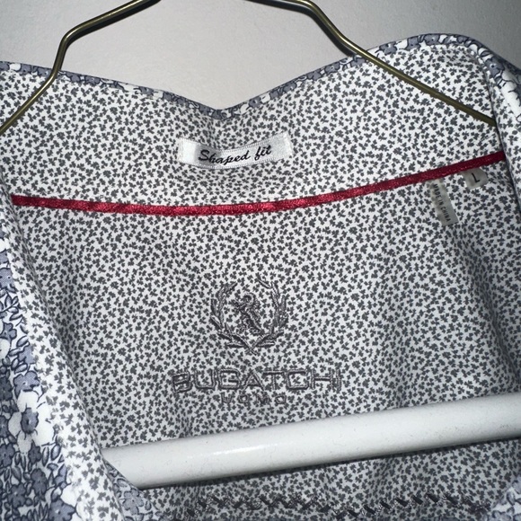 Bugatchi Men Large Short Sleeve Shaped Fit Dress Shirt (Cotton) - Picture 6 of 8